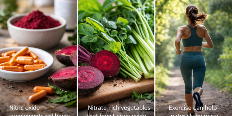 Nitric oxide supplements in 2026 with beetroot powder and capsules supporting natural nitric oxide production