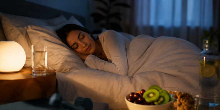 Sleep and brain health with peaceful bedroom and healthy lifestyle