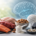 Creatine-rich foods including salmon, beef and tuna with an active lifestyle supporting cognitive performance